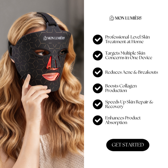 Mascarilla facial de terapia LED image-1
