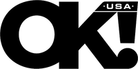 Black 'OK!' logo with 'USA' text on a blue background