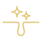 Decorative gold symbol on a white background