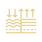 Set of symbols indicating water resistance on a white background