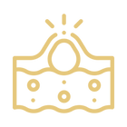Icon of a skin layer with a droplet on a white background