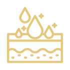 Gold icon of a cake with candles on a white background